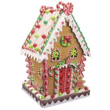 KPCB Gingerbread House Decorations - Prelit Gingerbread Decor 14 inches - Cla...
