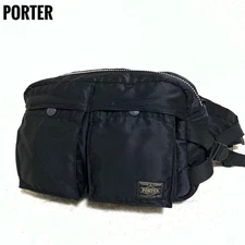 PORTER Tanker 2Way Waist Shoulder Bag Black Nylon Yoshida Japan Used