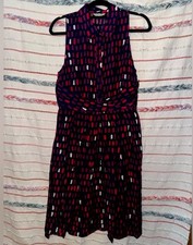 Anthropologie 11:1 Tylho Button Up Navy and Red Dress with Pockets -Medium- NWT