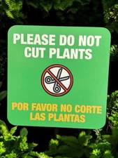 2 PACK DO NOT CUT Flowers Plants Aluminum 6” X 6” Metal Signs English & Spanish