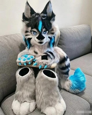 Fursuit Long Fur Husky Fox Mascot Head Party Halloween Fur Cosplay-Promotion