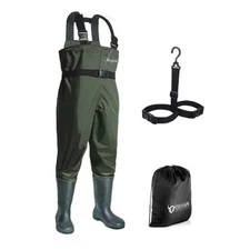  Chest Waders with Boots for Men & Women, Nylon/PVC M14/W16 Army Green