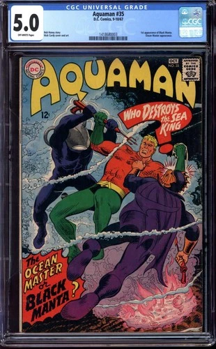 AQUAMAN #35 CGC 5.0 OW PAGESS // 1ST APP BLACK MANTA DC COMICS 1967