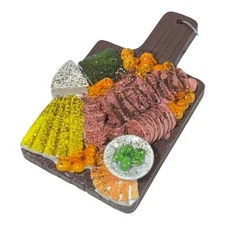 Charcuterie Board Glitter Christmas Ornament Food Cheese Meat Olives Brie New