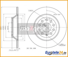 2pcs brake disc Maxgear 19-1228 rear axle for Audi A6