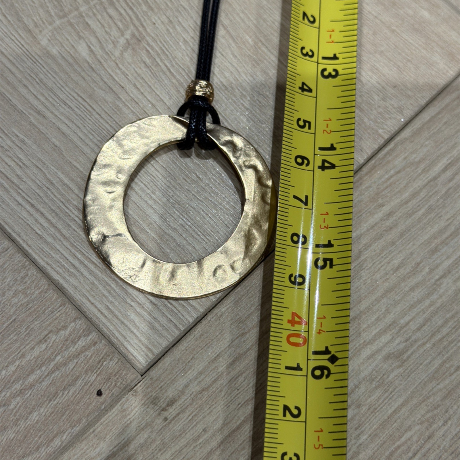 Gorgeous Boho Gold Tone Circle Pendant Necklace modern retro statement party image 9