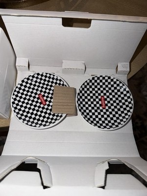 SUPREME IPA PORCELLANE AOSTA ESPRESSO SET BLACK CHECKERED Opened 1