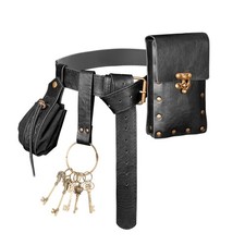 Renaissance Belt, Leather Vintage Renaissance Accessories with Decorative Key...
