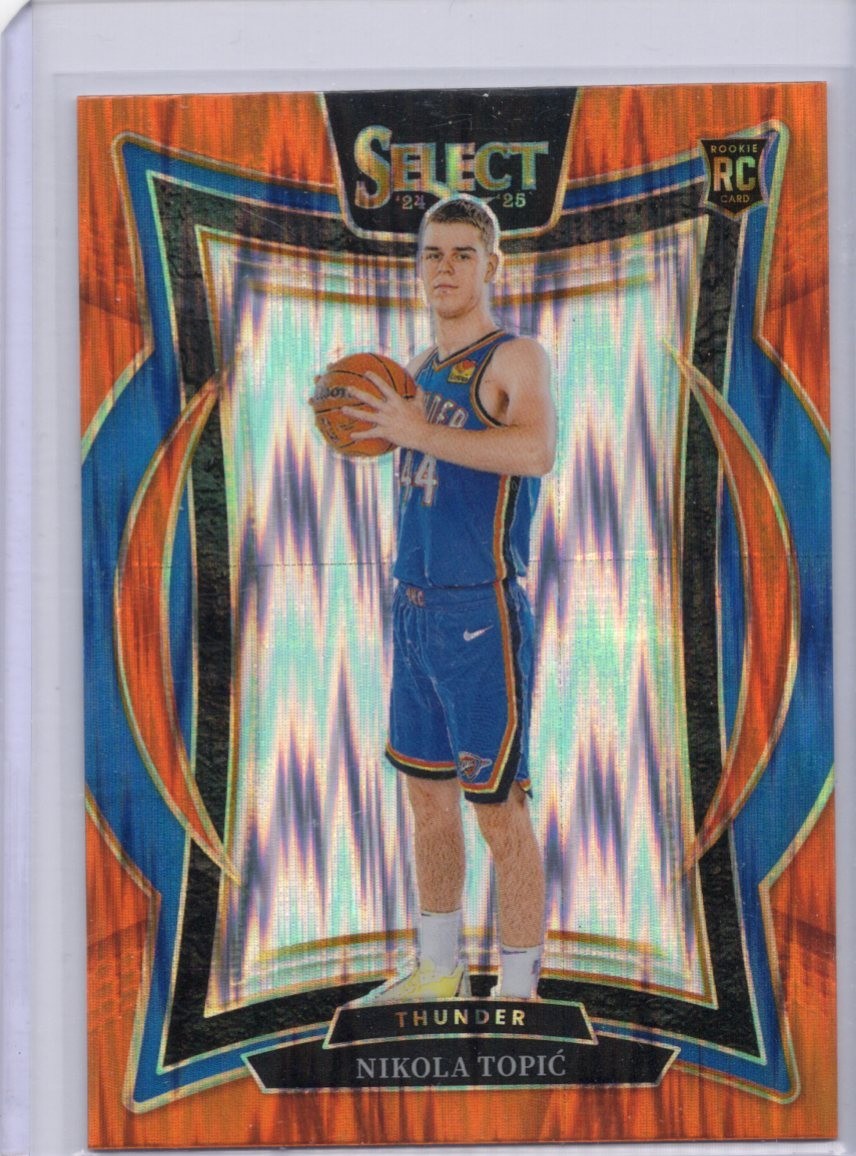 Nikola Topic 2024-25 Panini Select Concourse #89 Orange Flash Prizm (RC)