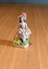 Rare Antique Staffordshire Flatback Lady Figurine C1880