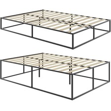 Telaio Metallo Letto Kyoto Doghe Legno Camera da Letto 250 kg Carico Massimo