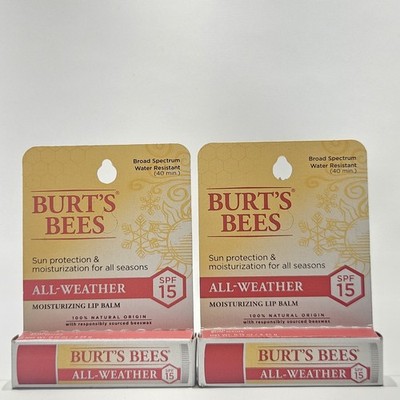 Burt's Bees All Weather SPF 15 Lip Balm -  Burt's Bees - 0.15 oz - Pack Of 2