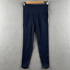 SPANX Leggings Medium Blue Look At Me Now Stretch High Rise Ankle Pull On Lounge