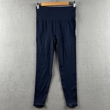 SPANX Leggings Medium Blue Look At Me Now Stretch High Rise Ankle Pull On Lounge