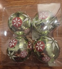 Snowflake Ball Ornaments 3.93 In Diameter Set Of 4