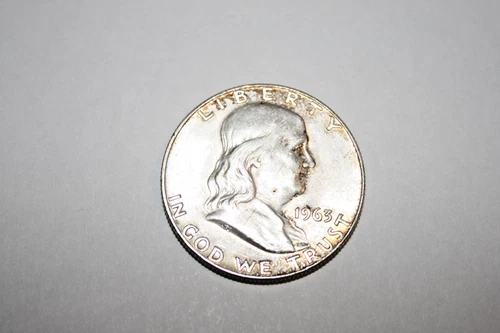 1963 Benjamin Franklin silver Half Dollar mint mark D FBL