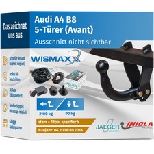 ANHÄNGERKUPPLUNG starr passt für Audi A4 B8 Avant 08-15 +13pol E-Satz spezifisch