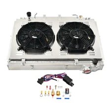 For Toyota Landcruiser 80 Series HDJ80 HZJ80 1HZ 4 Row Radiator+Shroud Fan+Relay