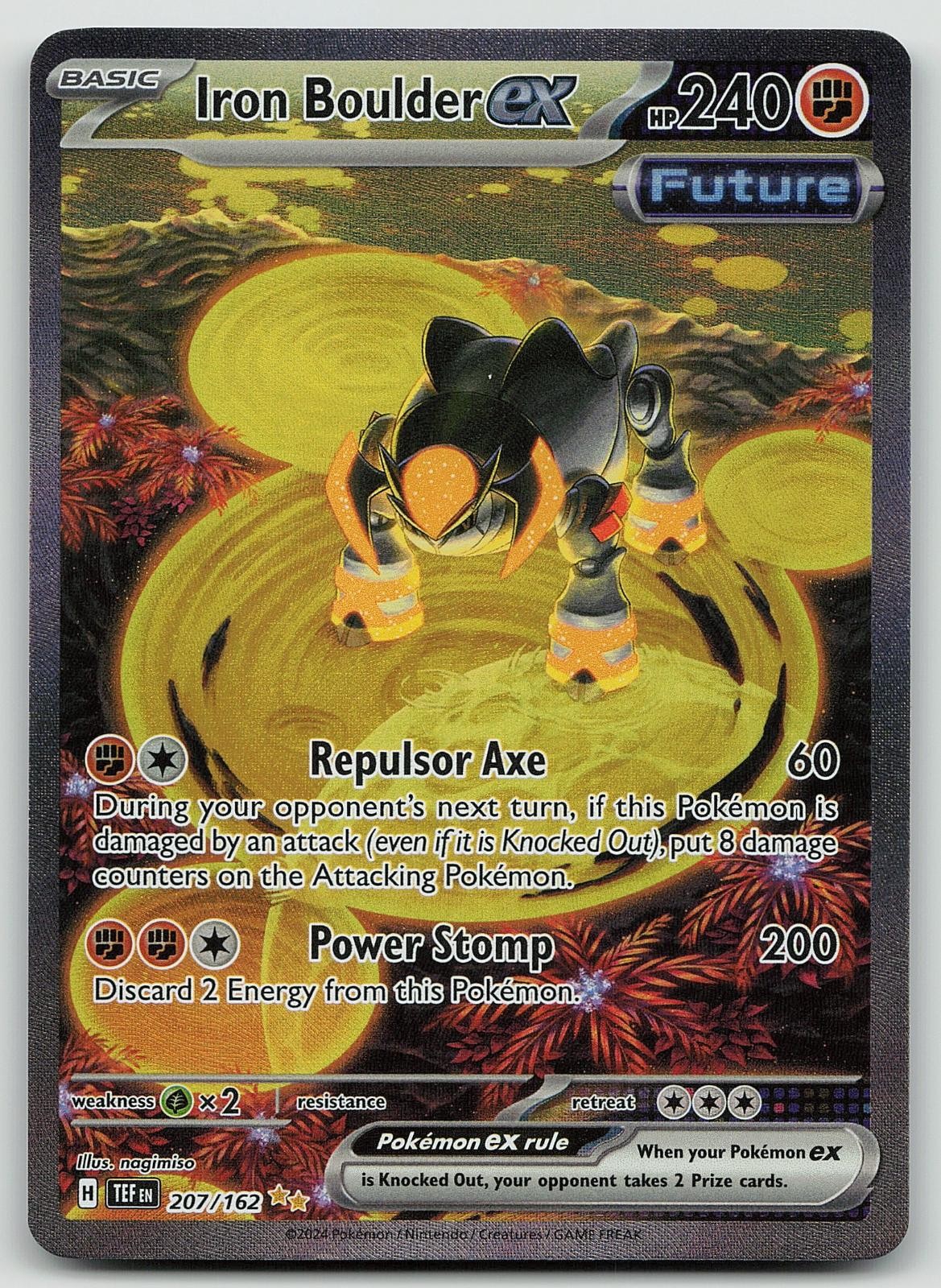 Pokemon Iron Boulder ex 207/162 Temporal Forces Holo NM