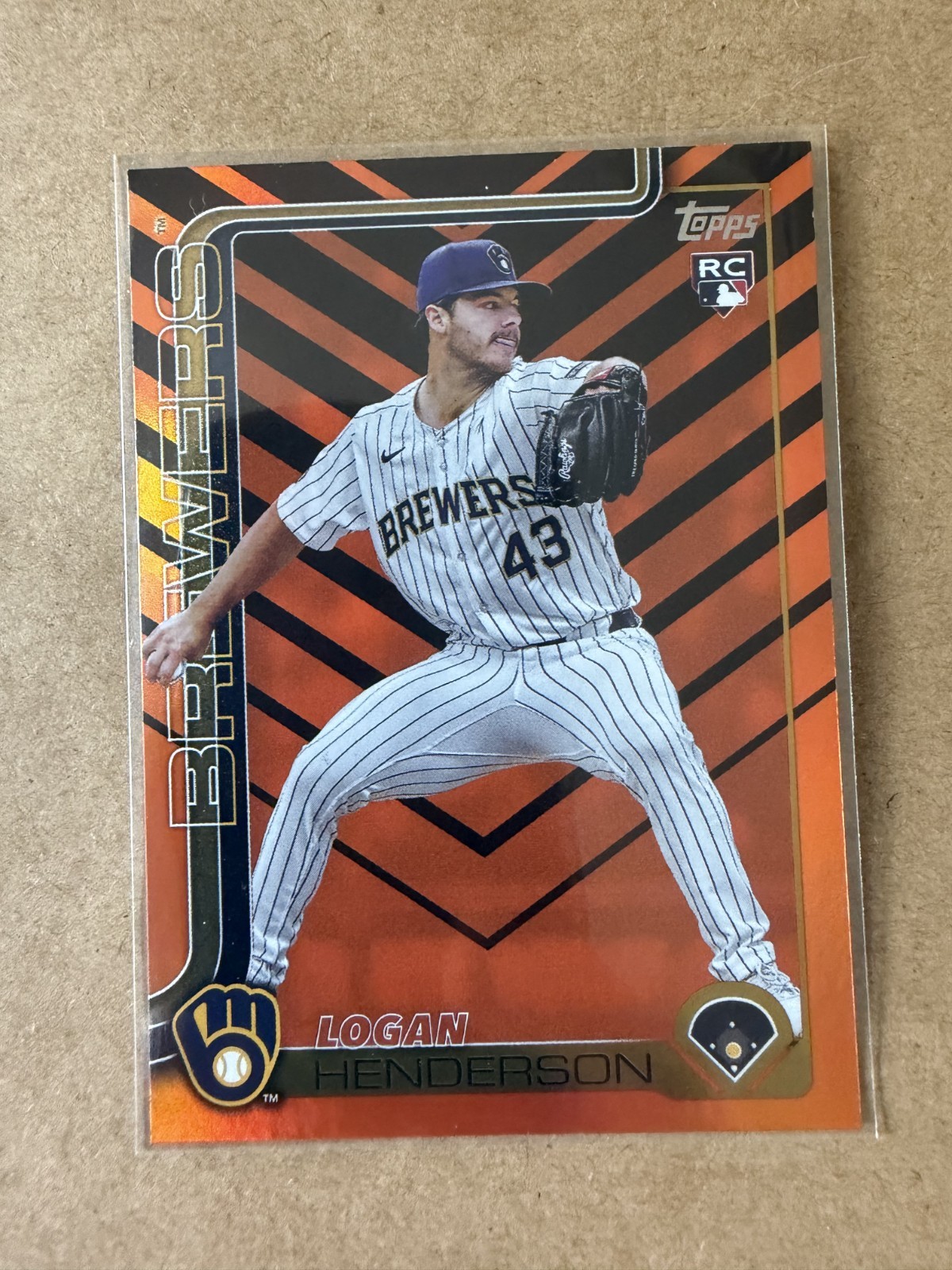 Logan Henderson Holiday Foil Rookie 2025 Topps Update Series Card #US137 Brewers