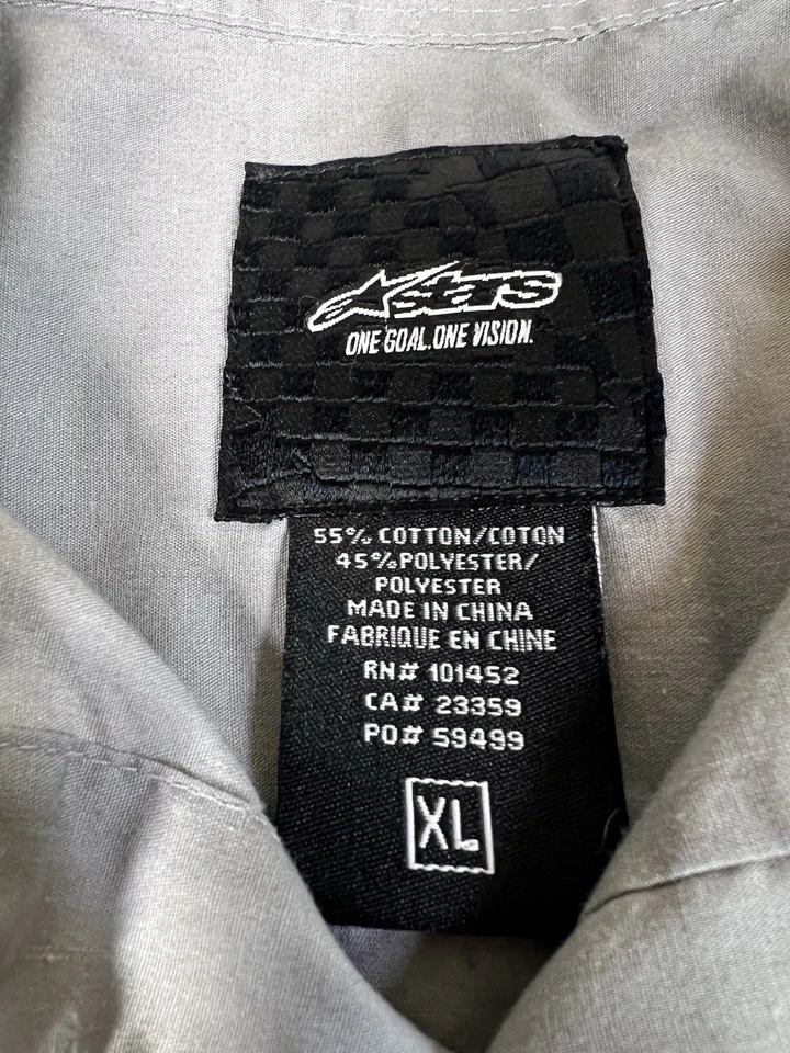 Alpinestars Long Sleeve Gray Button Up Shirt Men’s Size (XL) - Image 3 of 4