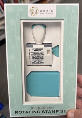 Ink Pad Rotating Stamp Set 12 Motivational Phrases Order Home Collection Bliss