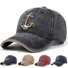 Unisex Pirate Hook Embroidery Washed Baseball Caps Adjustable Casual Hats Spring