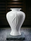 Haeger Ceramic White Vase Art Pottery 4404 Glossy Decorative 1989