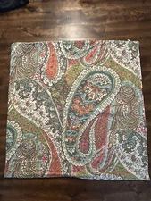 Pottery Barn ZIA Paisley Ikat Print 24" Euro Pillow Cover Zip