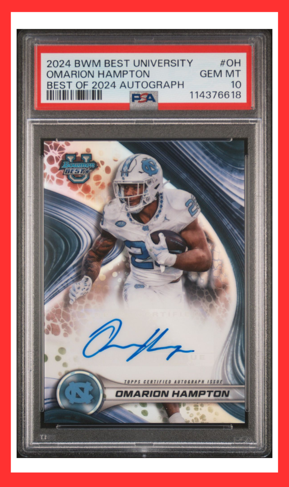 NFL Los Angeles Chargers OMARION HAMPTON Bowman Best U Auto #OH PSA 10 Gem Mint LA Chargers 