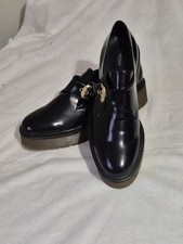 Zara Slipon Black Chunky Low  Heel With a Buckle  Uk 7 Eur40 Lightly Worn