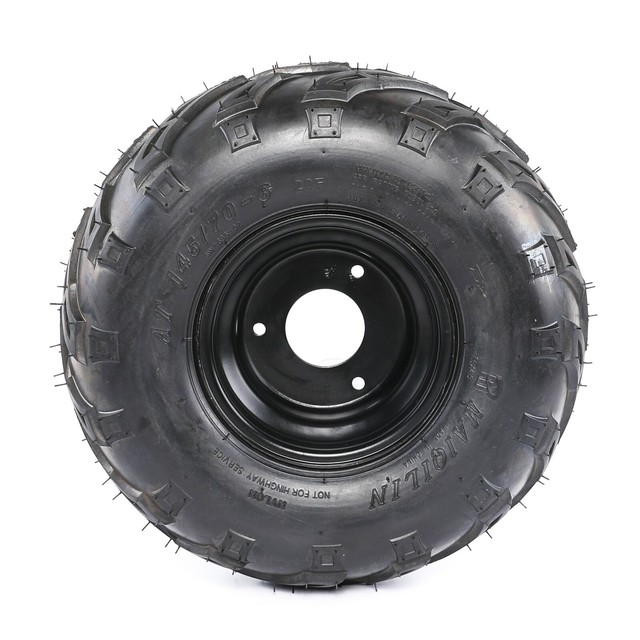 6 inch Tires ATV 145/70-6 145x70-6 Tire Rim Wheels Go kart Quad 3 holes
