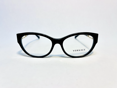 VERSACE SAFETY PIN Medusa Black Gold VE3289 Eyeglasses 3289 VERSACE SAFETY PIN Medusa Black Gold VE3289 Eyeglasses 3289
