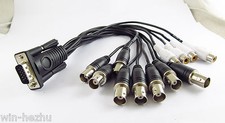 VGA HD 15 Pin 3 Row Male To 8 BNC  4 RCA Connector CCTV Audio Video Cable Cord