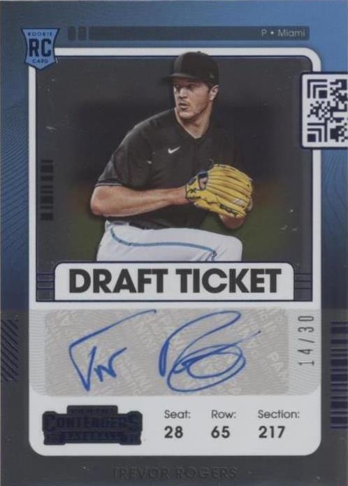 2021 Panini Contenders - Rookie Ticket 2 Trevor Rogers #177 Draft ...