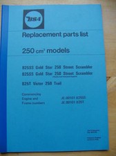 BSA B25SS GOLD STAR STREET SCRAMBLER B25T VICTOR TRAIL SPARE PARTS BOOK catalog