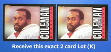Monte Coleman 1985 Topps Exact 2 Card Lot (K) #179