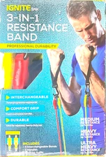 Ignite SPRI 3-in-1 Resistance Band Medium, Heavy, Ultra Heavy Set-Free Shipping!