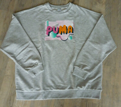 Puma Damen SweatShirt  * Gr. S * grau  mit Aufdruck * neuwertig *