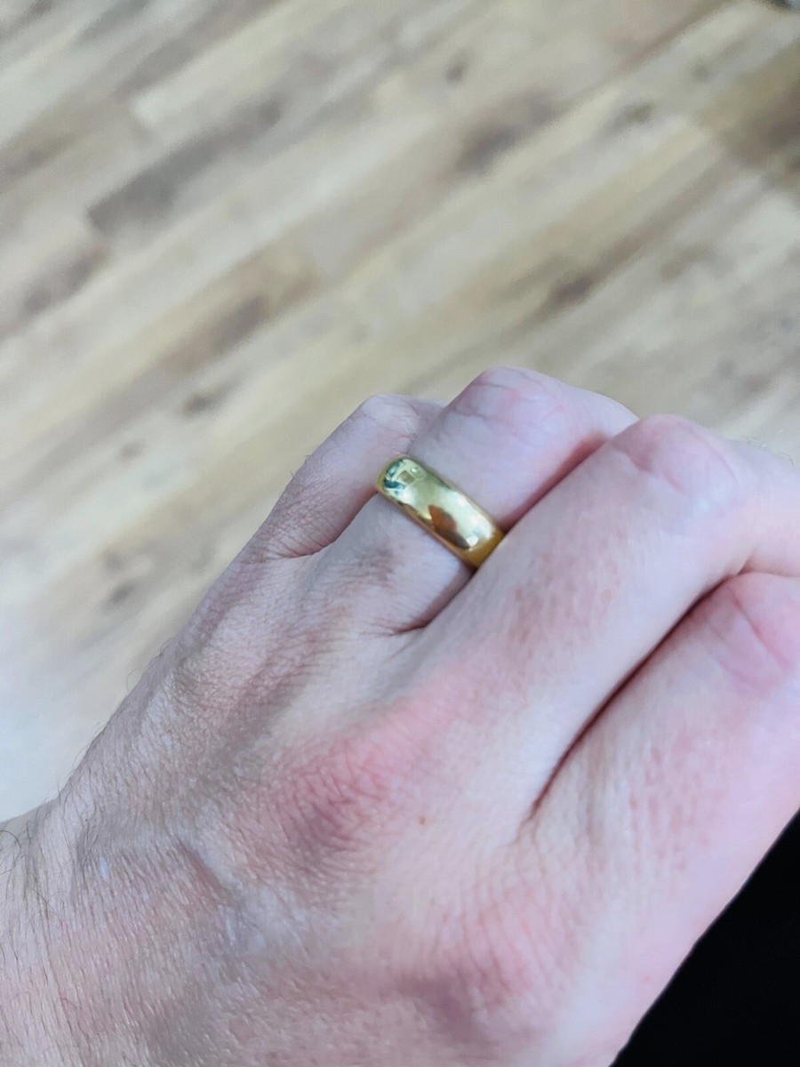 Tiffany Mens band Yellow 18k Gold, 6mm Wide, Size Ring US