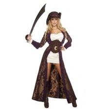 Roma Decadent Pirate Mini Dress  Brocade Trench Coat Deluxe 6pc Costume 4574
