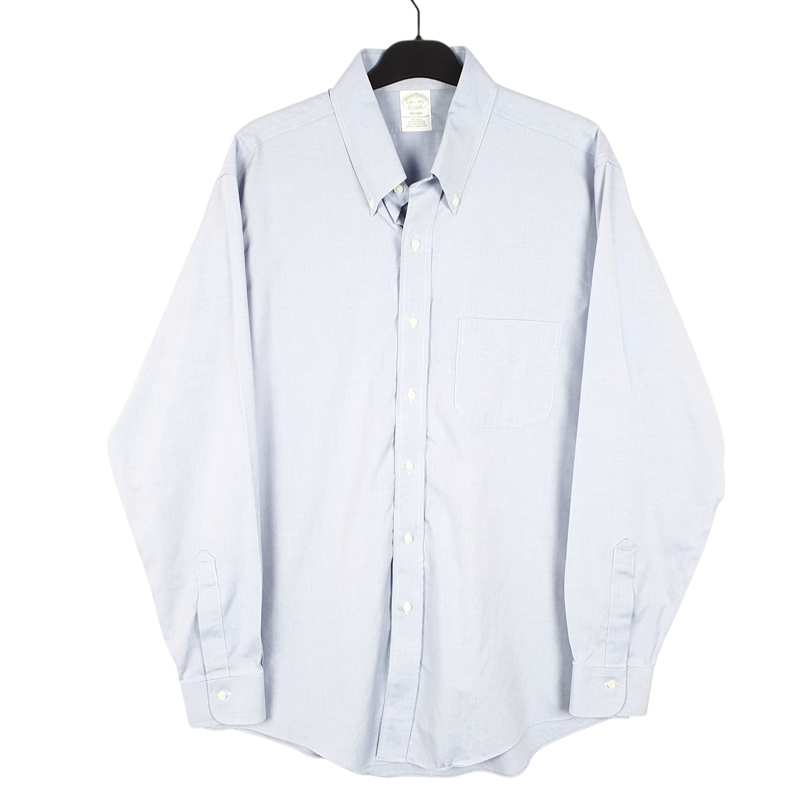BROOKS BROTHERS Blue Shirt Milano Long Sleeve Casual Cotton Mens M