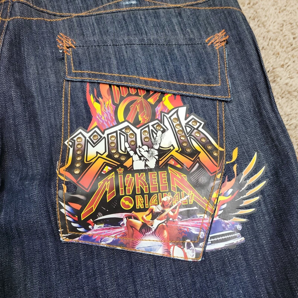 Deadstock NOS Vintage Miskeen Baggy Jeans 42x34 Rock Roll Deadstock NOS Vintage Miskeen Baggy Jeans 42x34 Rock Roll