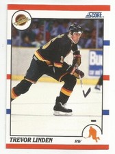 TREVOR LINDEN 1990-91 SCORE CARD NEAR MINT+ CONDITION