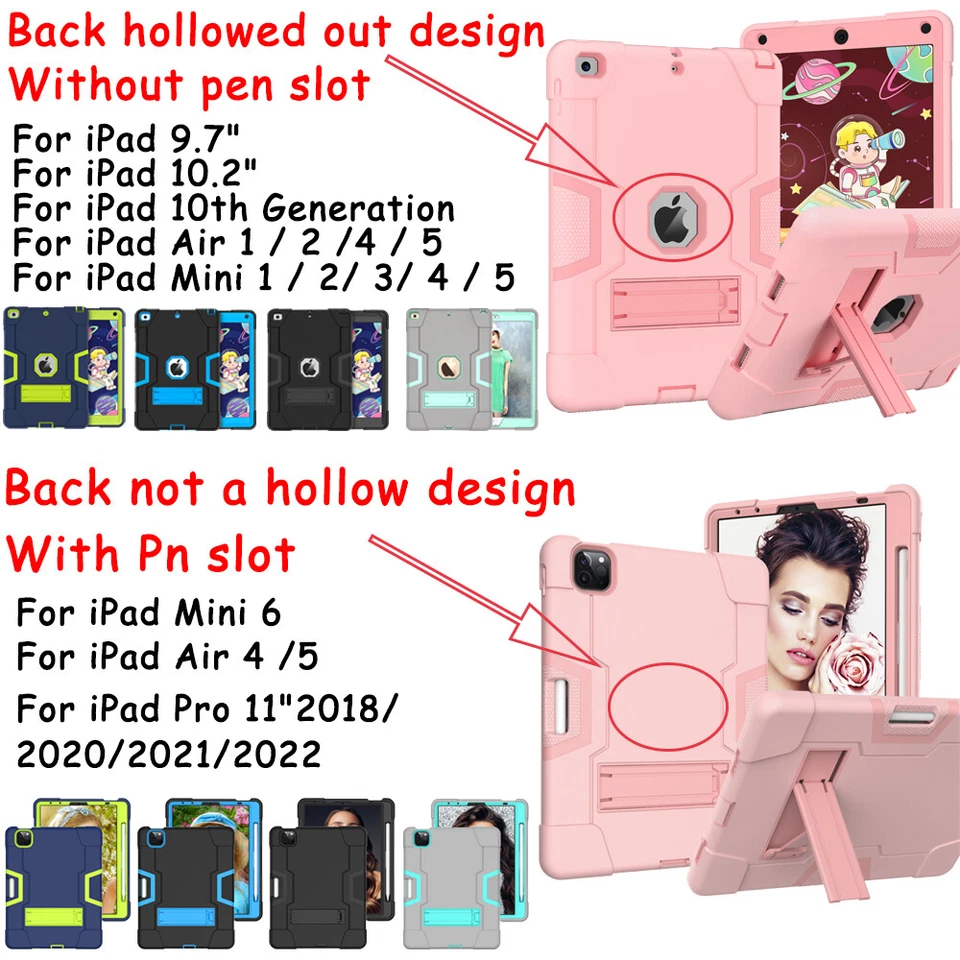 Funda rígida resistente a prueba de golpes con soporte para iPad 9ª generación Air Mini 1 2 3 4 5 Foto 3 de 4