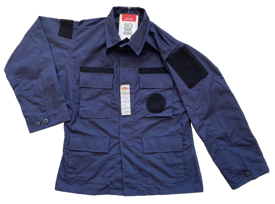 NEW MENS TRU-SPEC FOUR POCKET COTTON POLYESTER SHIRT  NAVY BlUE MEDIUM REGULAR - Image 4 of 4