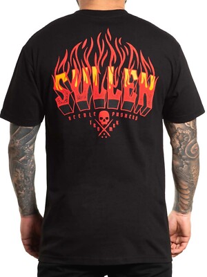 Sullen Men's Inferno Short Sleeve Standard T-shirt Tattoo Style Fire Flames Tee