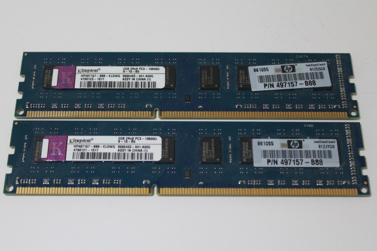 Kingston 4GB (2x2GB) 2Rx8 PC3-10600U DDR3-1333 RAM