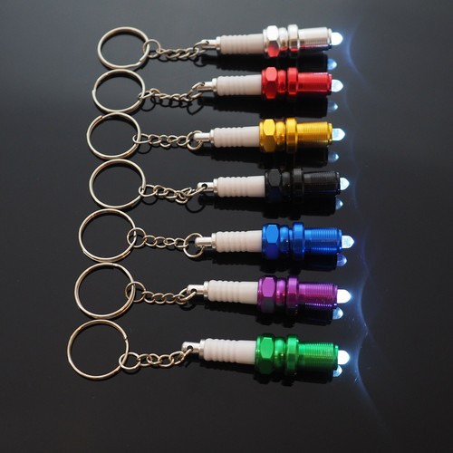 Spark Plug Keychain LED Light Key Chain Ring Car Parts Keyring Key Fob - Choose - Picture 7 of 16