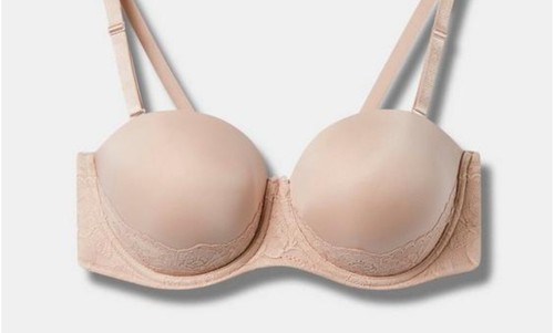 Torrid Bra Curve Underwire Strappy Push Up Strapless Multiway Plus Size 44G Nude